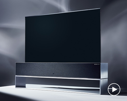 LG and foster + partners present world's first rollable OLED TV at milan design week