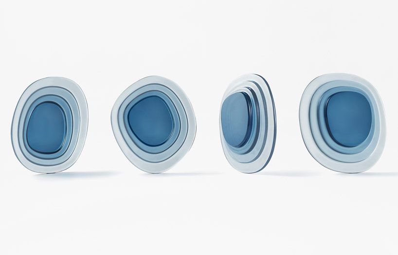 nendo unveils the 'soft pond' and 'tangent' home collections for swarovski