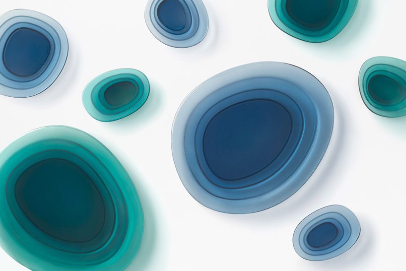 nendo unveils the 'soft pond' and 'tangent' home collections for swarovski