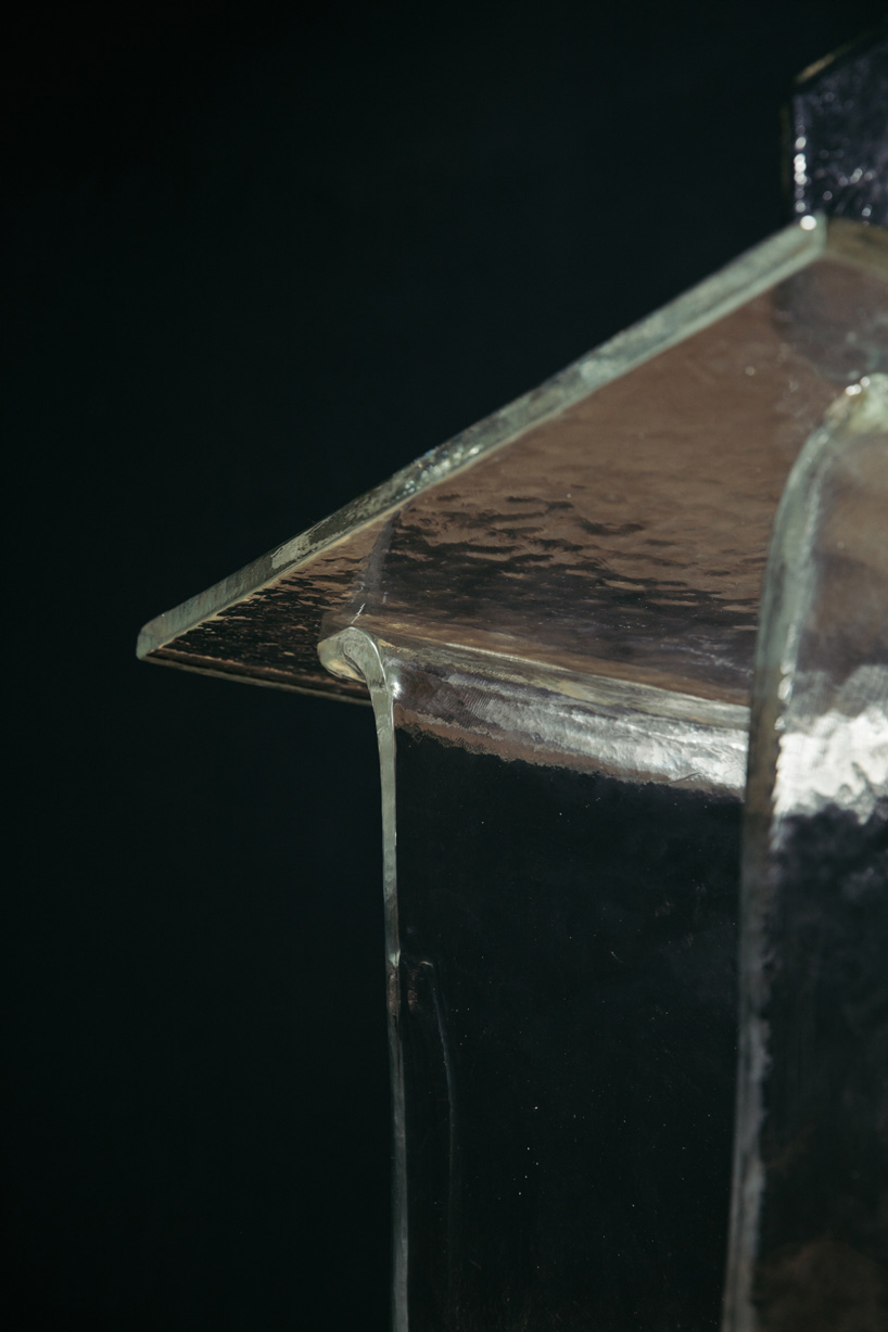  nendo and wonderglass collaborate on 'melt' collection of gravity formed furniture