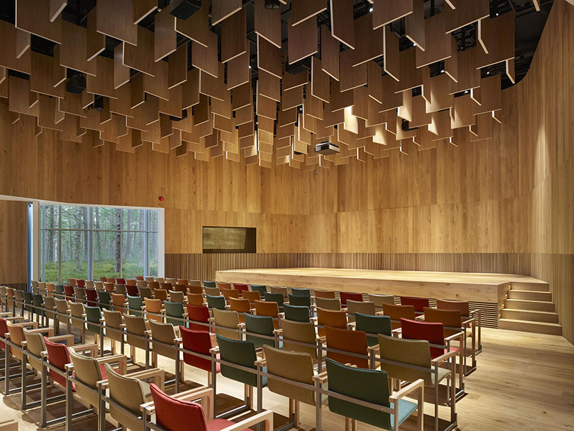 nieto sobejano nestles arvo pärt centre in a dense estonian forest of pine trees designboom