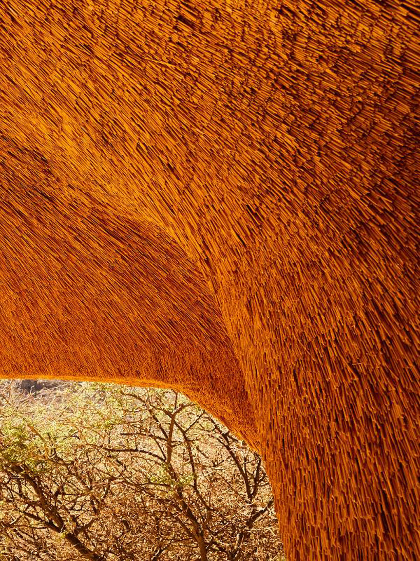 porky hefer super sizes his signature 'nests' for debut architectural project