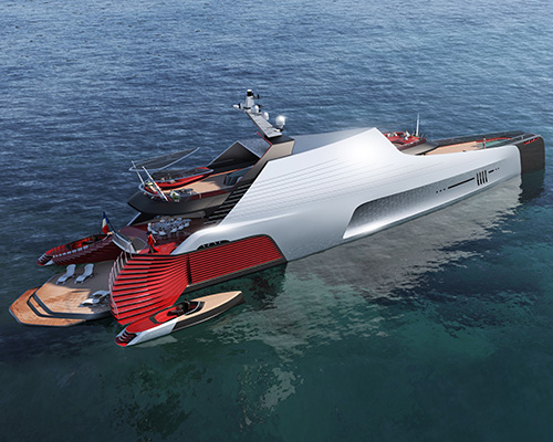 technicon designs carat 187 superyacht's exterior with split personalities