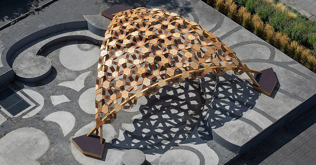 university of stuttgart builds biocomposite-based parametric pavilion