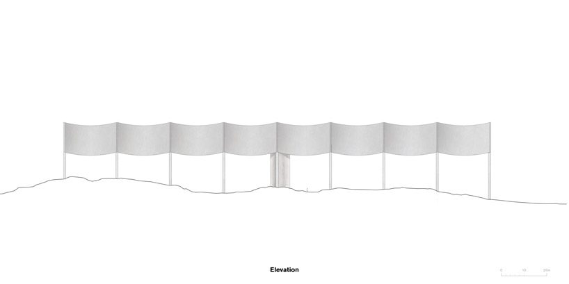 white arkitekter forms water tower in the shape of an elongated wave in varberg