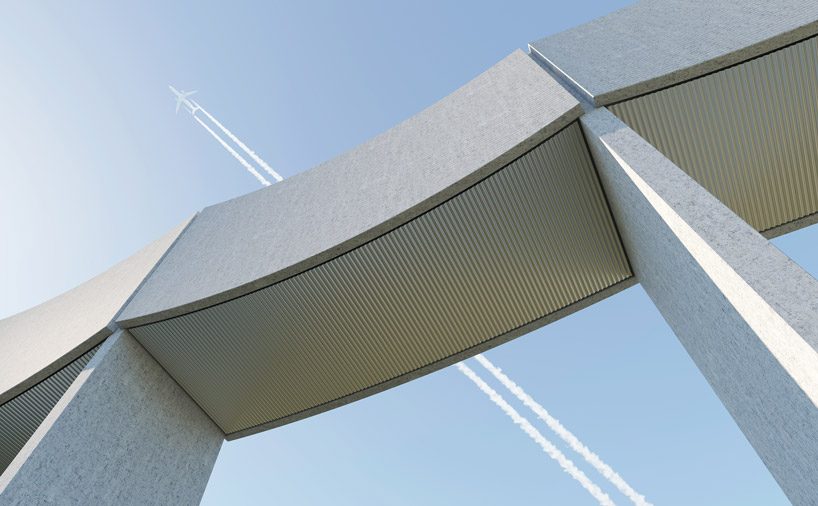 white arkitekter forms water tower in the shape of an elongated wave in varberg