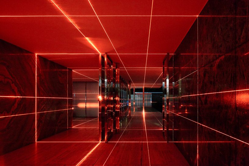 luftwerk and iker gil transform the barcelona pavilion with 'geometry of light' installation