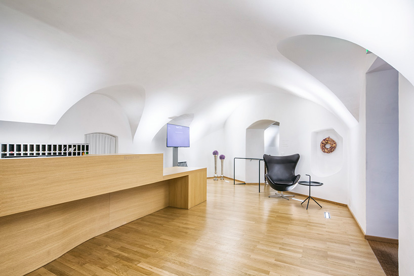 marte marte architects covers hofen castle extension in austria with translucent aluminum mesh designboom