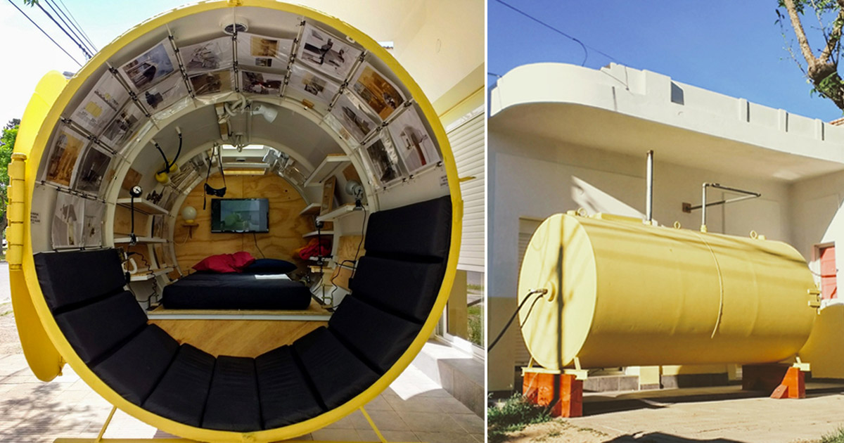 the 'bunker' project by martin marro is an oil tank you can live in