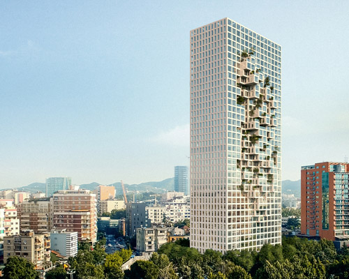 MVRDV breaks ground on albania's tallest building 'downtown one' with pixelated façade
