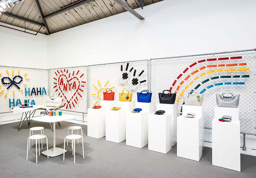 numen/for use constructs adult playground of woven blue tunnels in london car park