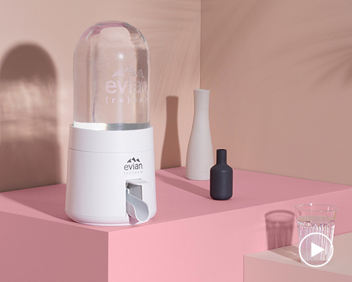 virgil abloh for evian launches collapsible bubble water appliance to tackle plastic waste