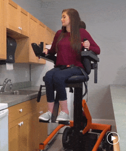 ablechair lets wheelchair users stand, walk, recline and lie down
