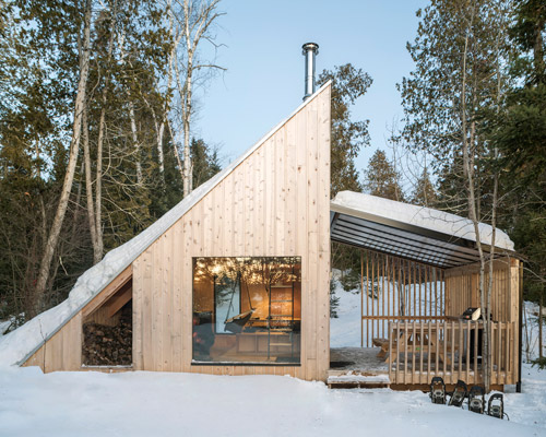 l'abri's 'la pointe' is a ready-to-camp micro-shelter designed for a regional park in québec