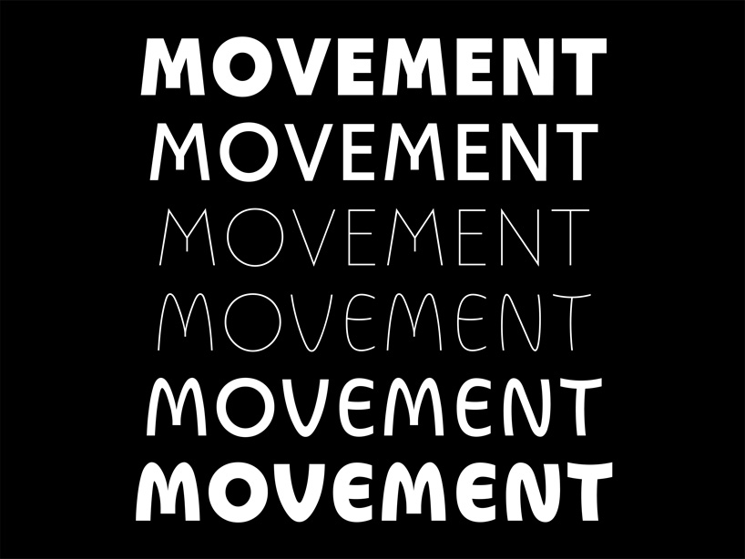 font design 'MOVEMENT' captures the art of dance by tracing the human body