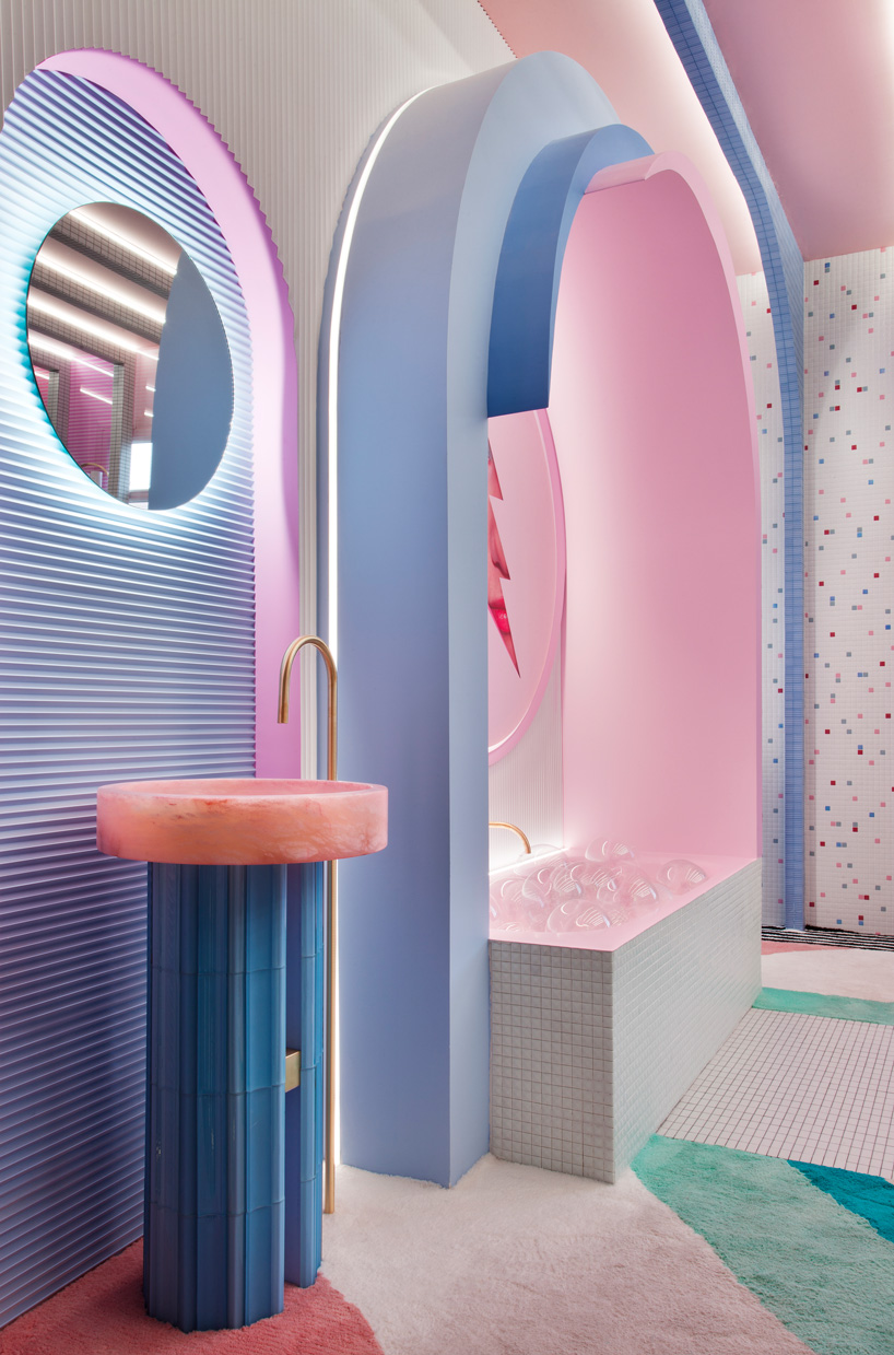 patricia bustos references video games to create retro-futuristic dressing room