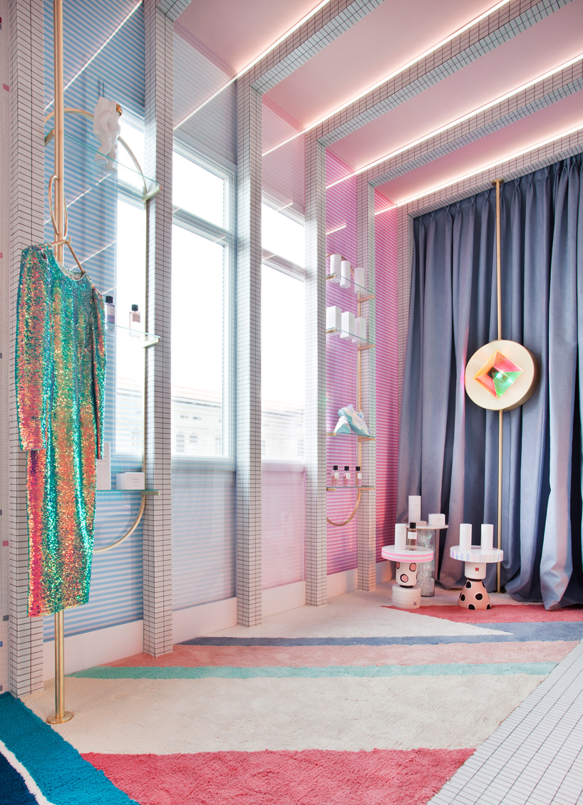 patricia bustos references video games to create retro-futuristic dressing room