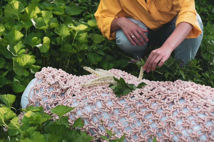 shaina garfield redesigns death with eco-friendly macramé coffin