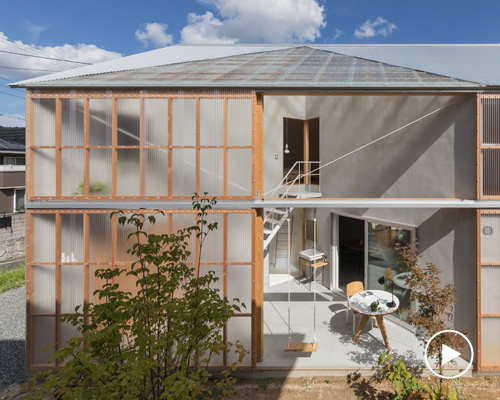 tato architects turns indoor courtyard into outdoor patio with sliding polycarbonate façade