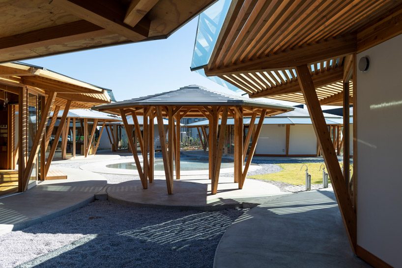 tezuka architects forms array of round timber structures for 'muku nursery' in japan designboom