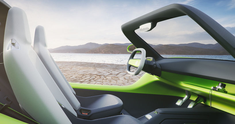 bright green electric volkswagen ID reimagines the iconic beach buggy