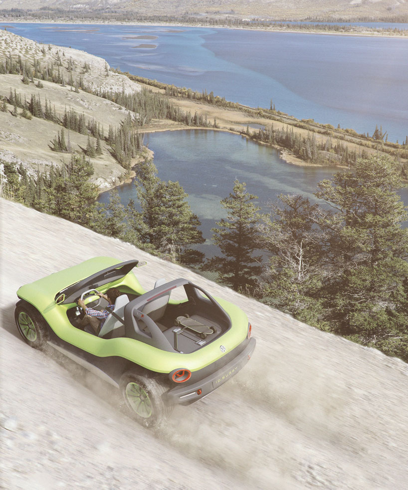 bright green electric volkswagen ID reimagines the iconic beach buggy