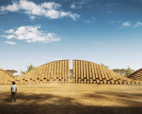 NUDES uses straw bales to create a breathable skin for proposed school in malawi
