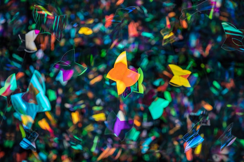 3M design and matteo thun install kaleidoscope tower of butterflies at milan design week