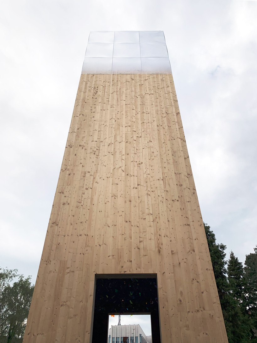 3M design and matteo thun install kaleidoscope tower of butterflies at milan design week