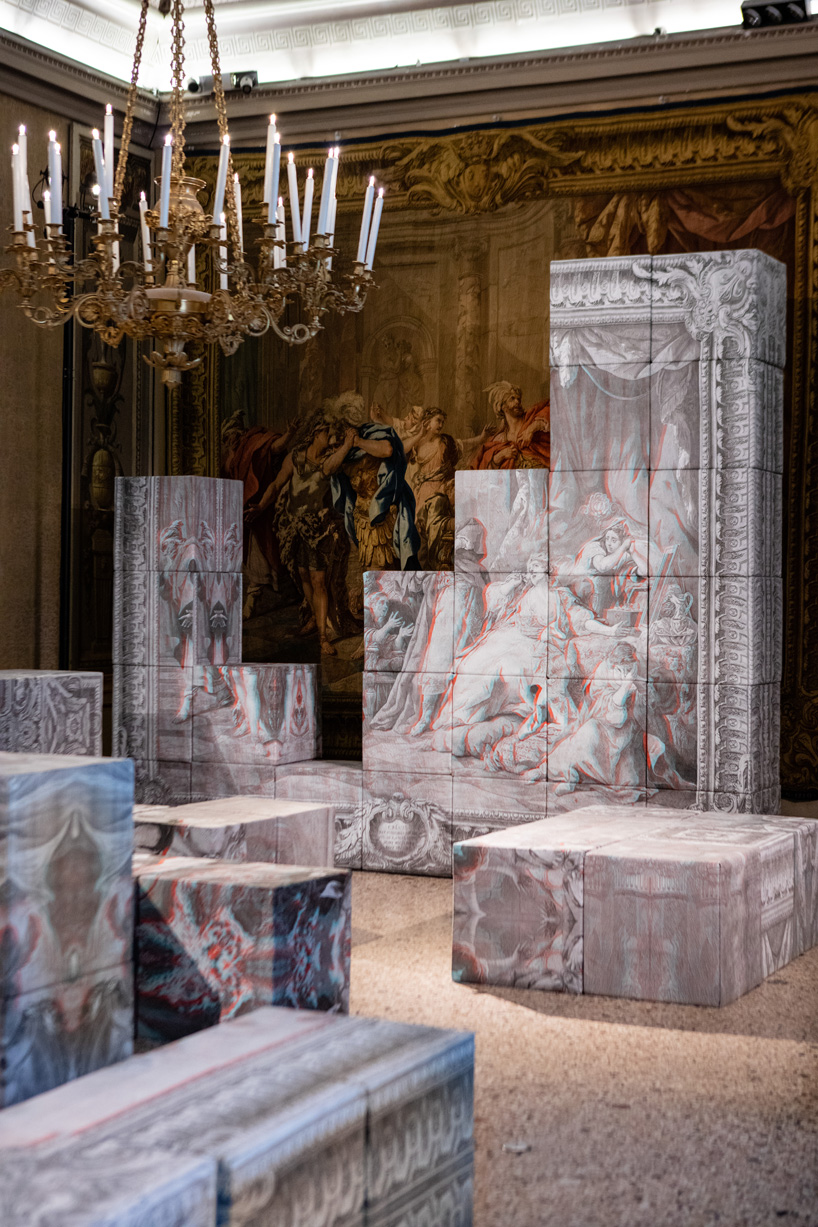  alcantara stages de/code exhibition in the tapestry rooms of milan's royal palace