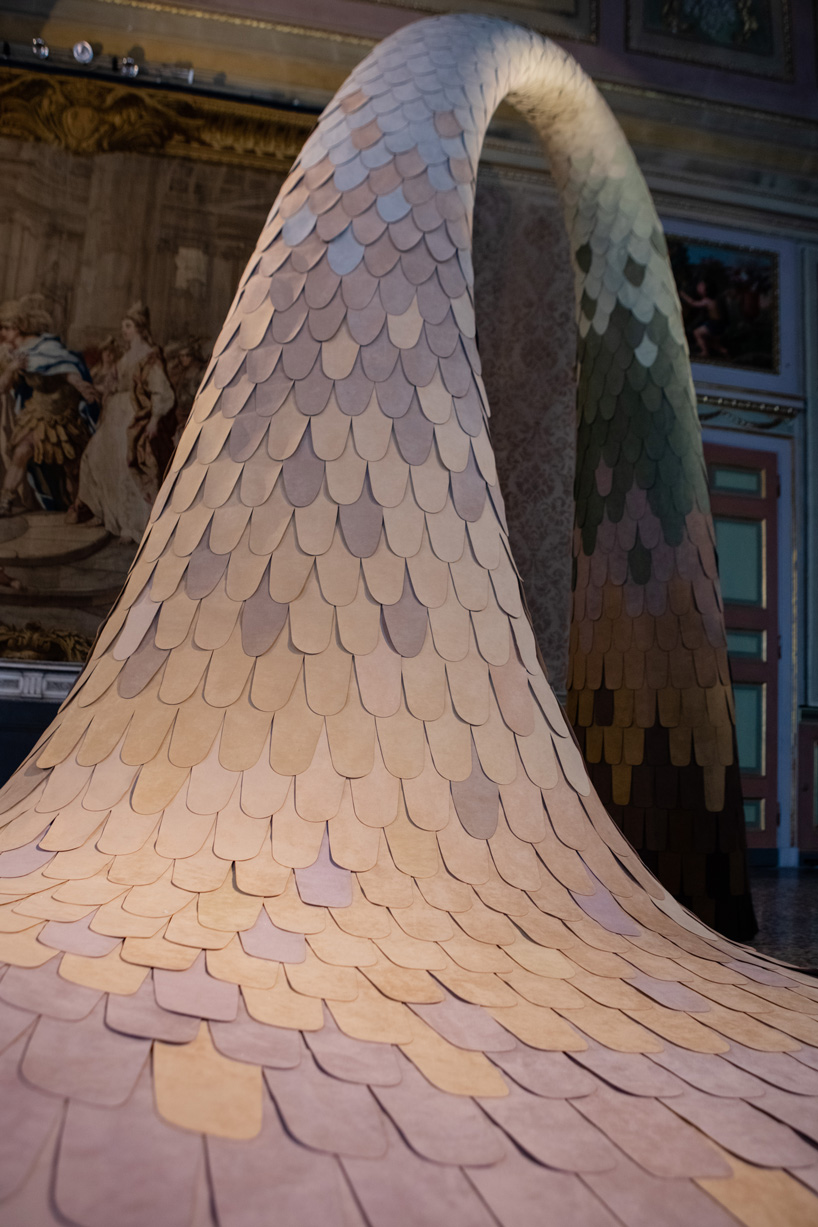  alcantara stages de/code exhibition in the tapestry rooms of milan's royal palace