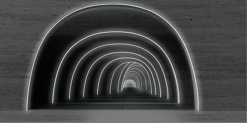 la linea by BIG for artemide, a luminous strip that moves freely in space designboom