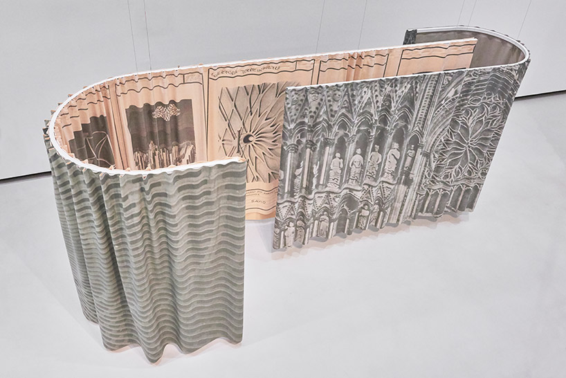 formafantasma draws parallels between concrete and alcantara at MAXXI exhibition designboom