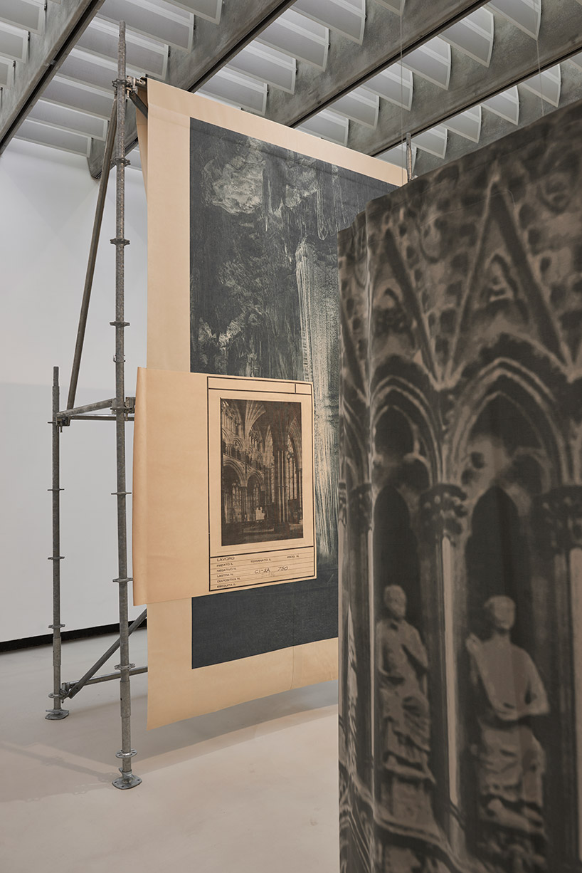 formafantasma draws parallels between concrete and alcantara at MAXXI exhibition designboom