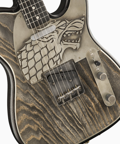 fender 3 GOT guitars stark telecaster, targaryen stratocaster