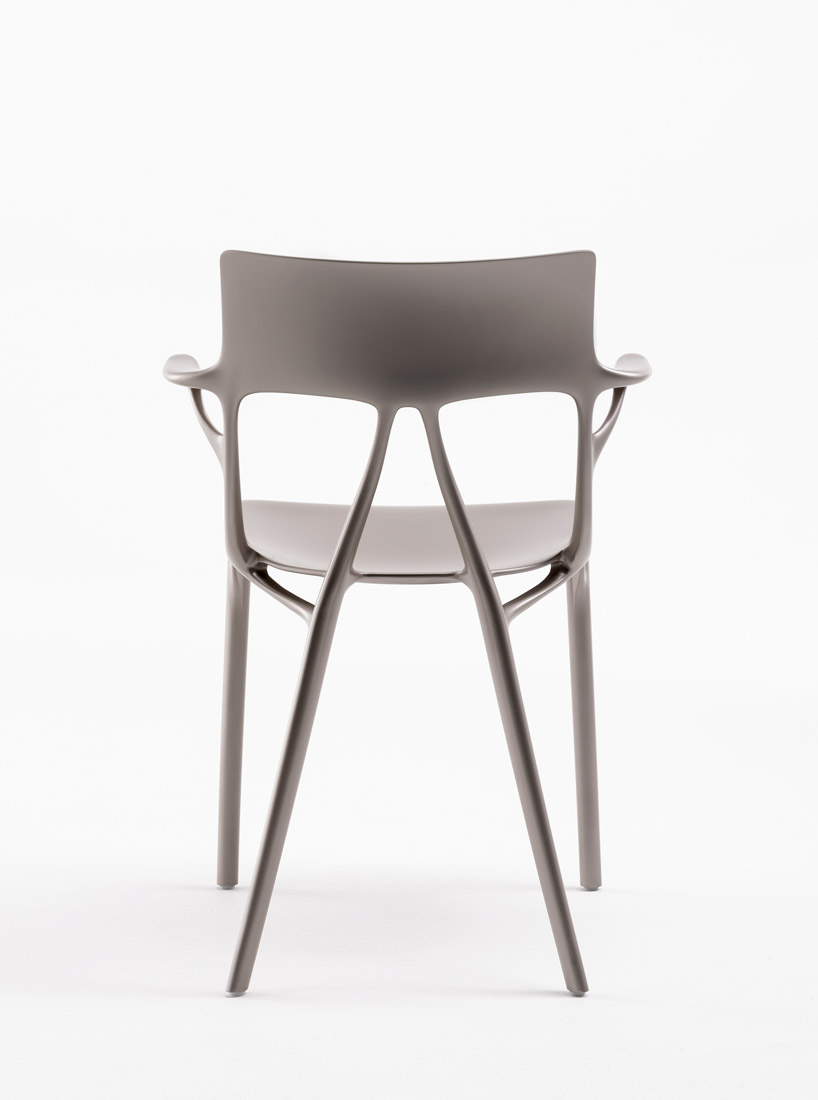 kartell and philippe starck present a chair designed using A.I at salone del mobile designboom