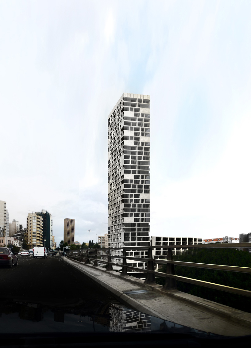 LAAV architects stack small concrete modules to create high-rise in beirut