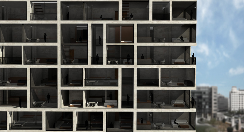 LAAV architects stack small concrete modules to create high-rise in beirut