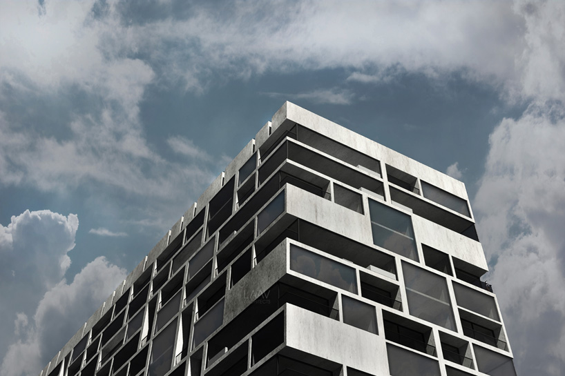 LAAV architects stack small concrete modules to create high-rise in beirut