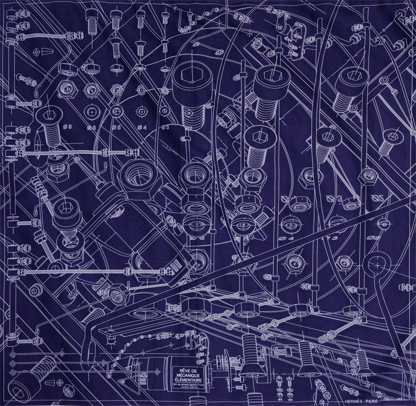 vincent leroy adorns new hermès scarf pattern with flying nuts and