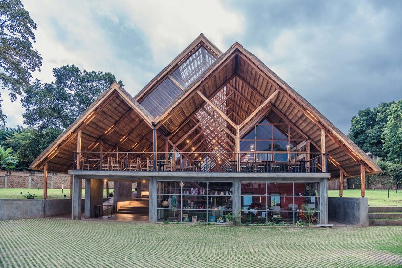 terrain architects builds multipurpose building using local eucalyptus in uganda
