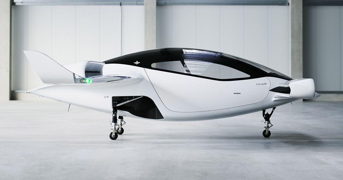Contact Page screen design idea #128: lilium unveils five seater flying taxi after successful maiden flight