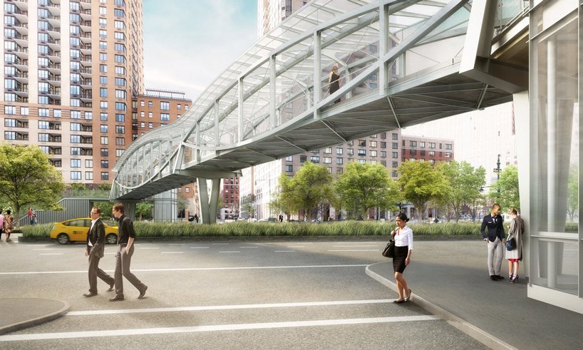 WXY architecture's west thames pedestrian bridge in lower mahattan to open in fall