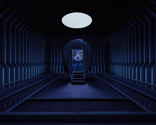 a mysterious blue glow peaks from a passage in this sanctuary within a sanctuary