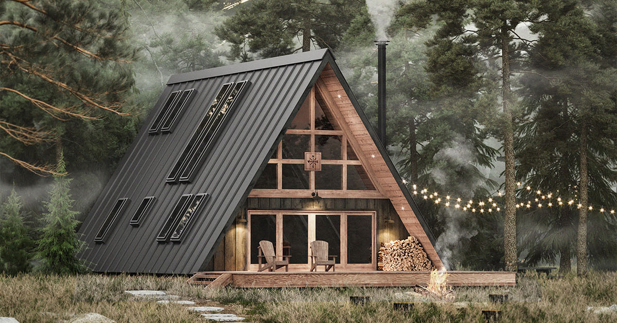 AYFRAYM is an affordable A frame cabin in a box concept