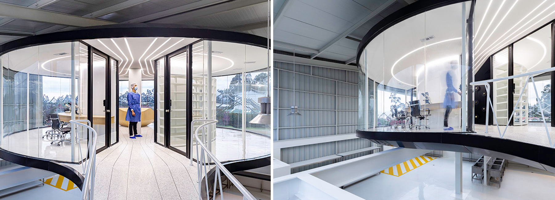 estudio felipe escudero designs glass nucleus to overlook laboratory in