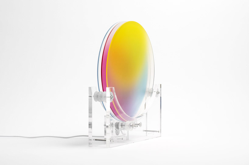 felipe pantone overlaps three rotating discs to create endless
