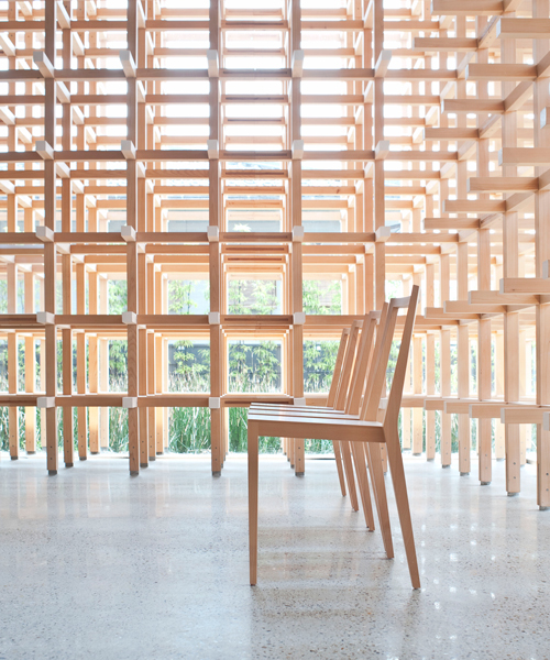 kengo kuma unveils 'furniture that blends into the surroundings' at
