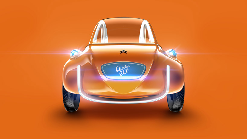 martin hajek imagines citroen's 2CV as a modern day electric mobile designboom