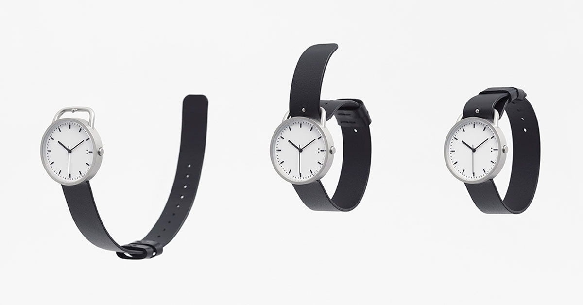 this watch by nendo fuses timepiece and buckle into one single element